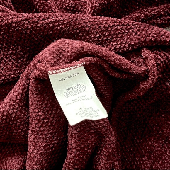 Gaze Mock Turtle Neck Cozy Maroon Wine chenille Sweater. Size Large - Picture 2 of 8